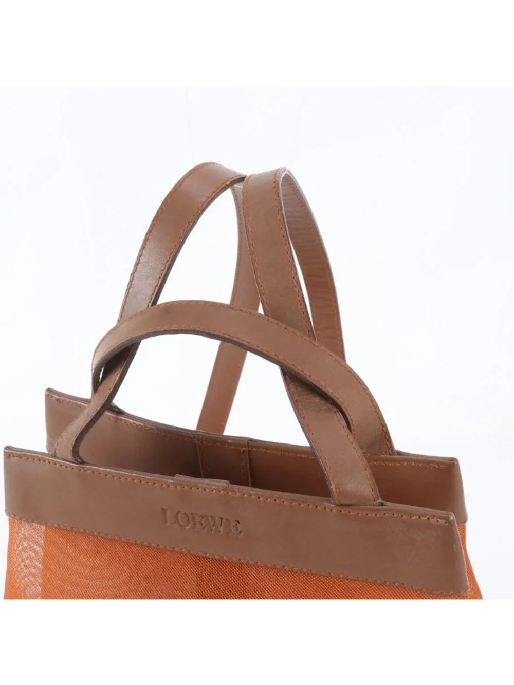 Loewe Mesh Leather Backpack Shoulder Bag